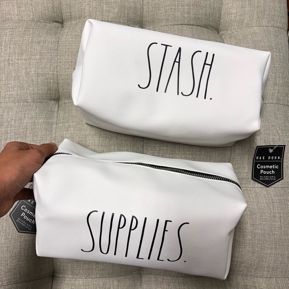 Rae Dunn stash & supplies pouch set